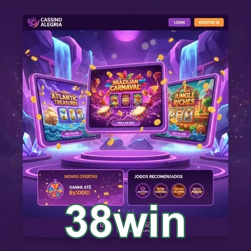 Ilustração de Explore o universo de jogos no 38win com recompensas VIP